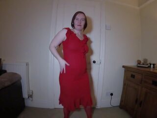 Striptease em convidativo vermelho vestido, grátis badjojo hd porcas vídeo 68 | xhamster