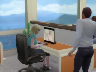 In order not to lose a job blonde offers her pussy - sex movie in the office