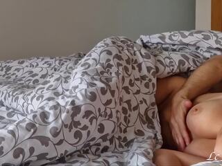 Real Couple morning bedroom, where husband stick his hard penis into wife's morning wet and warm pussy