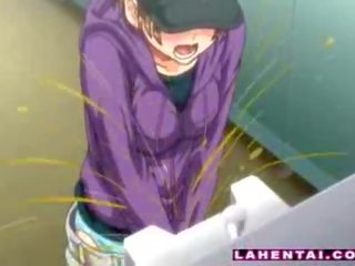 Manga adolescent på den toalett